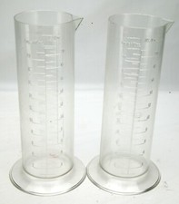 2 Paterson Plastic Graduates 22 fl. oz. 600ml  7 Different Size Plastic Caps.