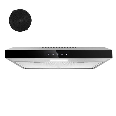 60cm Unterschrank-Dunstabzugshaube Wandmontage Abluft Touch Panel LED Licht