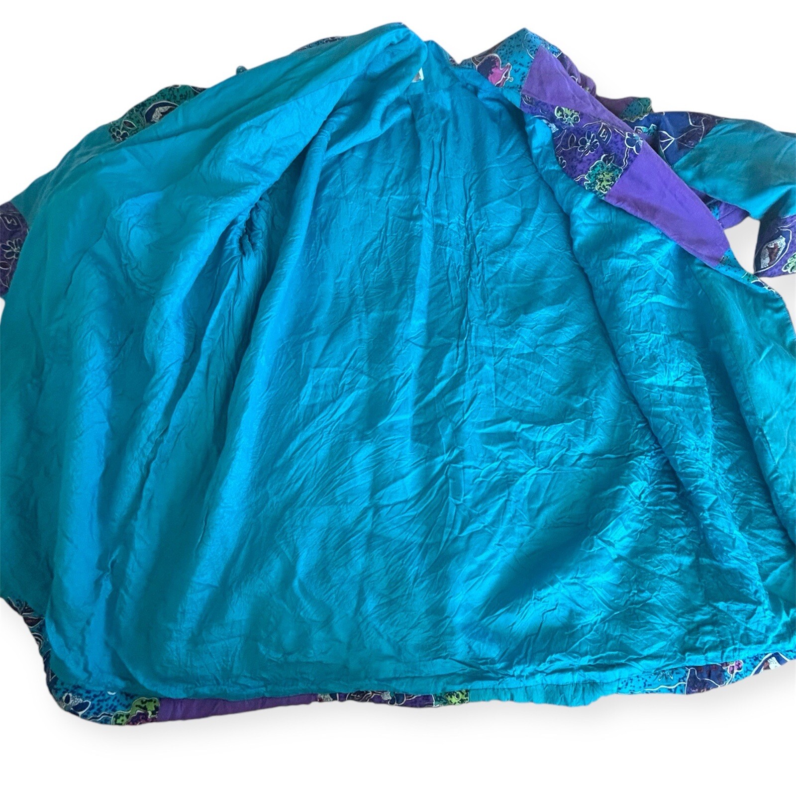 Vintage Silk Patchwork Single Button Jacket Size … - image 7