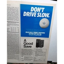1979 Dunlop Blue Max Golf Balls Original Print Ad 70s