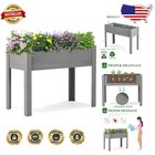 Outdoor Wood Elevated Planter Box 40x20x31', Durable with Drainage & Liner