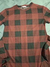 Bb Dakota Steve Madden Dress Womens Large Red Black Checkerboard Tie Detail