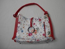 Glassofvenice Fioretta Italian Genuine Leather Flower Pattern Top Dual Handles