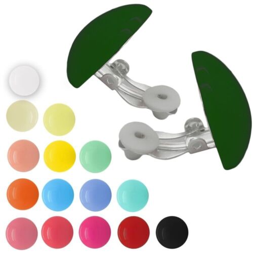 1 Paar Ohrclips Klemm Ohrringe clips Plastik viele Farben Pastell ohne Ohrloch - Bild 1 von 22