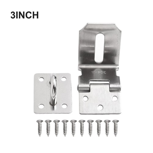 Corner Buckles Stainless Steel Door Lock Hasp Staple Padlock Clasp Shed Latch - Bild 11 von 50