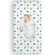 Kids 100 Microfiber Crib Sheet   Soft, Breathable Fitted Sheet - Dinosaur Land