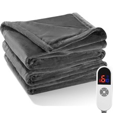 MaxKare Electric Heated Blanket Twin Size with 6 Heating Levels 10H Timer