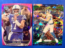 Will Levis 2022 Bowman U Pink Refractor & 2024 Prizm Fireworks Green Ice