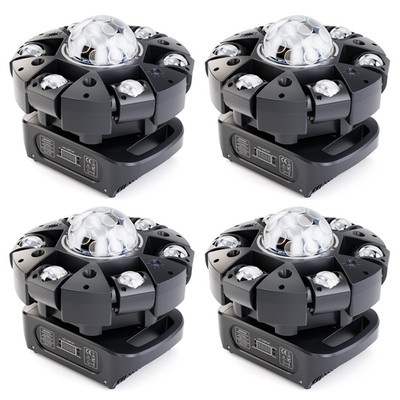 6 Arms Laser RGBW LED Moving Head Light Disco Stage Lighting Beam DMX w/Remote