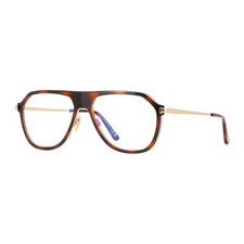 NEW Tom Ford FT5943-B 056 Havana/Gold/Clear Blue Light Block 56mm Eyeglasses