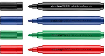Edding 366 Whiteboard Marker (Blau, Schwarz, Rot, Grün Boardmarker)