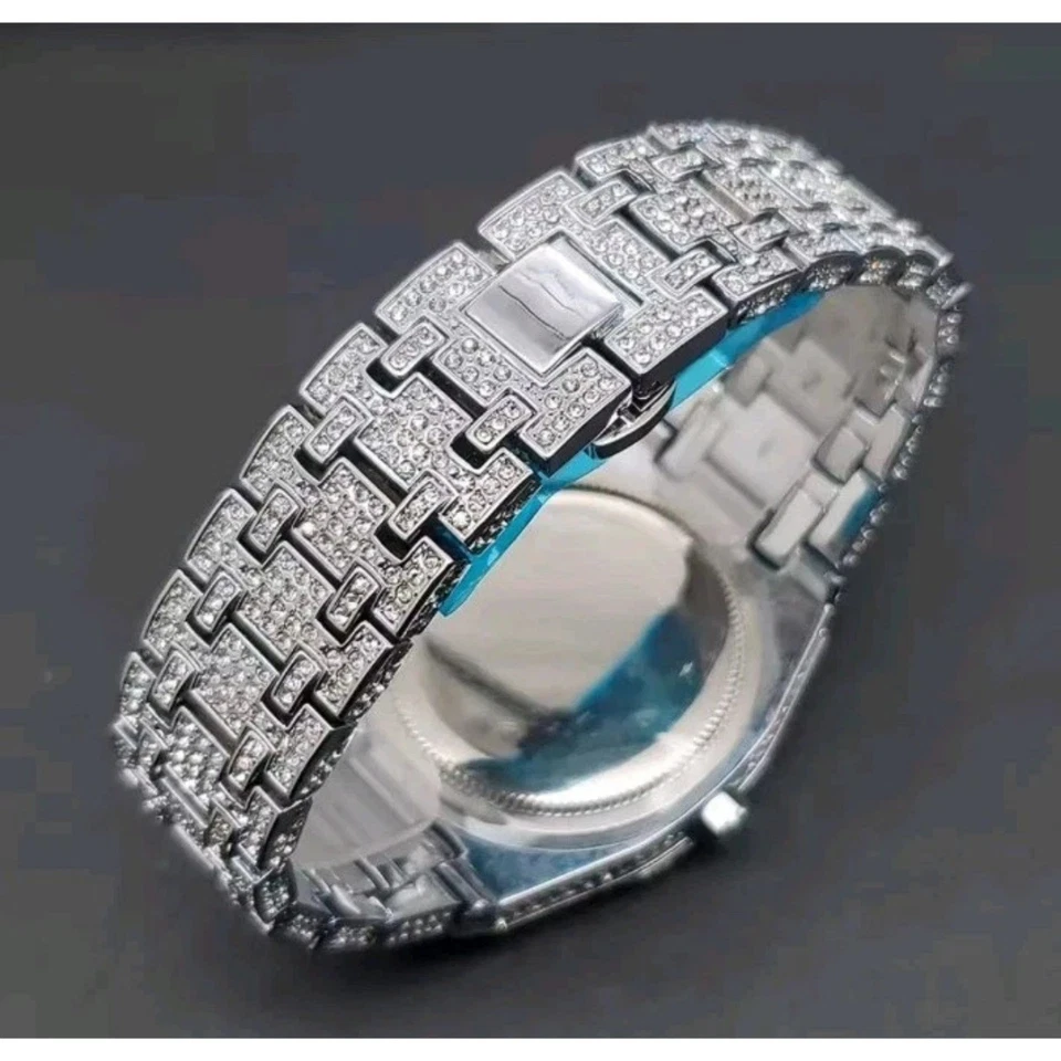 NOVO EM FOLHA 2025 Relógio de Luxo Masculino ICED OUT MOISSANITE/DIAMOND SIMULADO - Imagem 2 de 4