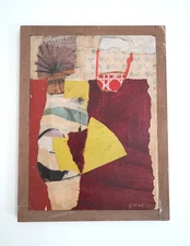 Antique American Modernist Oil Painting on Board, Signed & Framed, 12.5x16