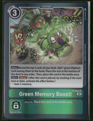 Green Memory Boost! Digimon Promotion Cards #P-038 SR Super Rare