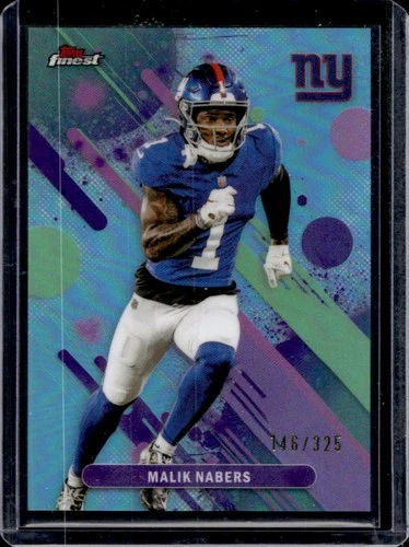 2025 Topps Finest Malik Nabers Sky Blue Refractor #/325 Giants