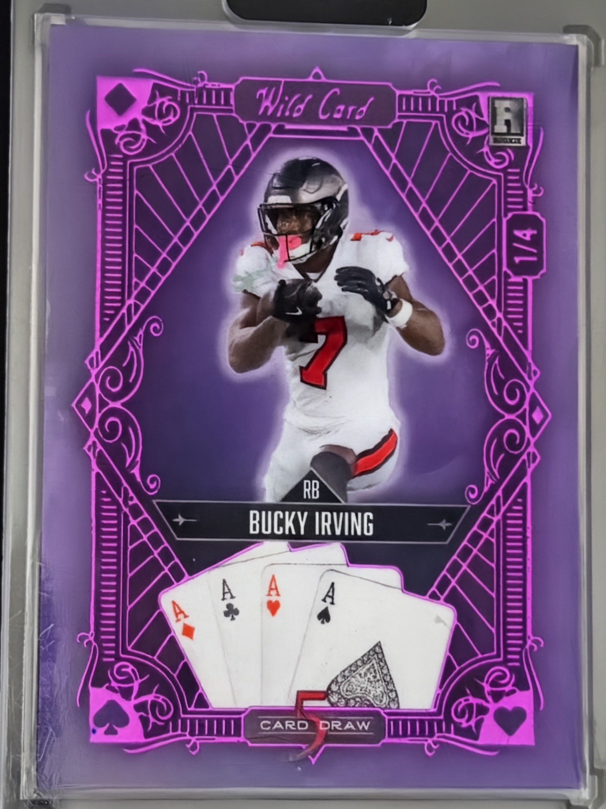 Bucky Irving Wild Card 5 Card Draw Hobby Egg Hunt Edition #BI Vintage-Purple Foil-Purple Dark