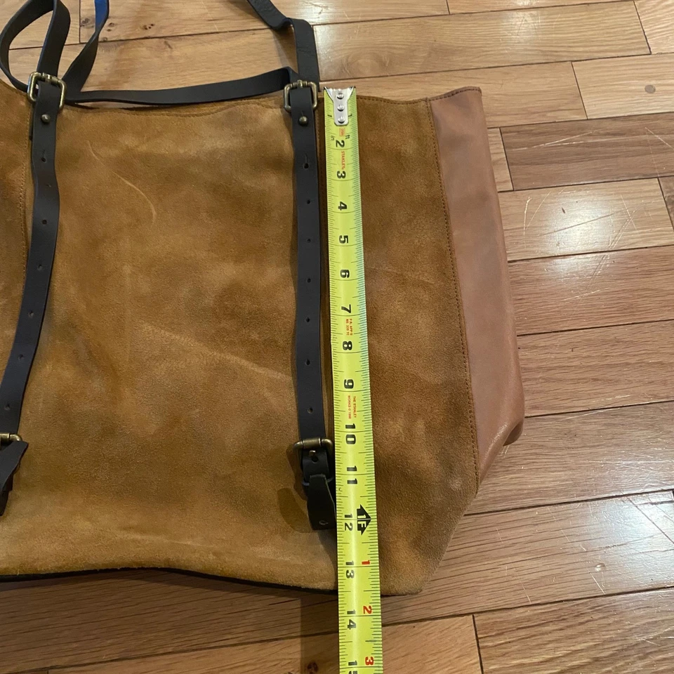 Sundance коричневый замши кожаная сумка с короткими ручками большой наплечная сумка сделано в Испании - Изображение 2 из 4