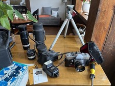 Petri FT II SLR 35mm Film Camera W/ Petri 1:1.8 F 55mm Lens FOR PARTS OR REPAIR