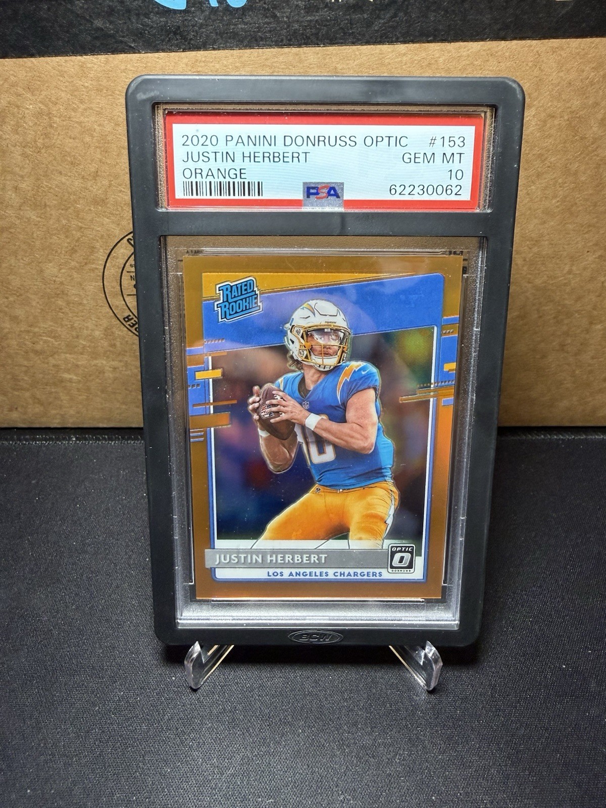 2020 Panini Optic Justin Herbert Orange 53/199 - PSA10 - Pop 5