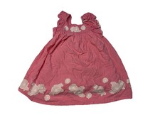 Tommy Bahama Toddler Girls Pink Linen Blend White Floral Embroidered EUC Size 4T