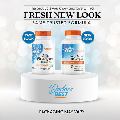 Doctors Best Fully Active B Complex, Energy & Cellular Support, Non-Gmo, Glut...