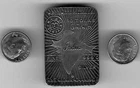 One 1 Manilal Chimanlal Bombay India 10 Tolas 3.75 Troy Oz .999 Silver Bar Round