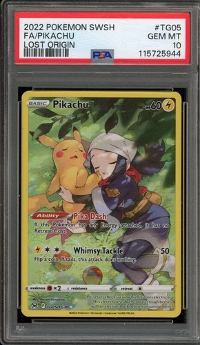 Pokemon Pikachu Lost Origin Trainer Gallery Full Art #TG05 PSA 10 Gem Mint