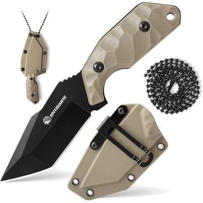 Neck Knife X-TAN-K, Kleines Full Tang Messer mit 7,8 cm Tanto-Klinge aus 5Cr1...