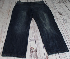 Y2K VTG Rocawear Distressed Blue Denim Baggy Hip-Hop Cuffed Jeans Men's 40 x 31