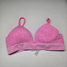 Victoria's Secret Women Bra Medium Pink Bralette Wireless Lightly Lined