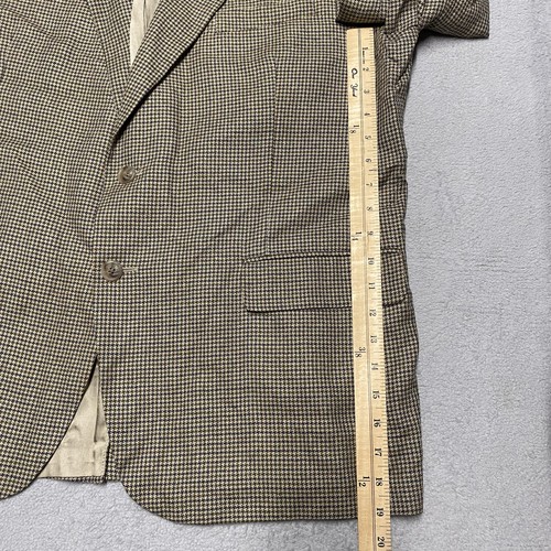 Blazer LL Bean Para Hombres 46 Multicolor Pata de Gallo Seda Mezcla Lana Hecho en EE. UU. - Imagen 6 de 14