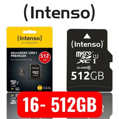 Intenso microSD Karte 16GB 32GB 64GB 128GB 256GB 512GB UHS-I Tablets/Smartphones