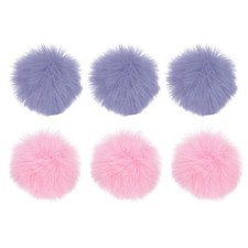 Furry Microphone Windscreen 10mm x 55mm Purple,Pink 6 Pack