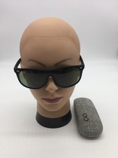 Ray-Ban Matte Black Frame Designer Sunglasses 60-18-140 Green Lens