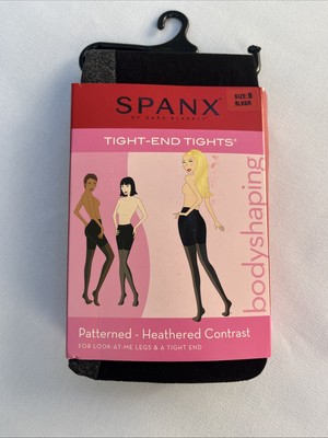 SPANX Tight-End Contrast Tights Black/Heathered Grey Size B Shaping Tights