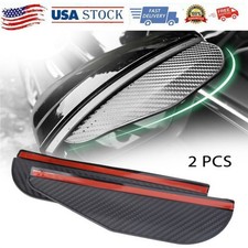 2* Carbon Fiber Car Rear View Side Mirror Rain Board Eyebrow Guard Sun Visor