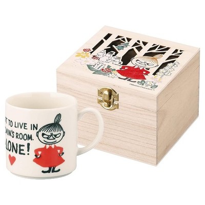 MOOMIN Mug with Wooden Box Alone Design White 350ml Made in Japan