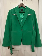 The Limited - SAMPLE WITH DEFECT - Belted Lace Inset Blazer - Green - Size M