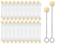 40 StüCk Wolle Daubers,Ballpinsel Applikator,Wollpinsel Mit Metallgriff,Leder...