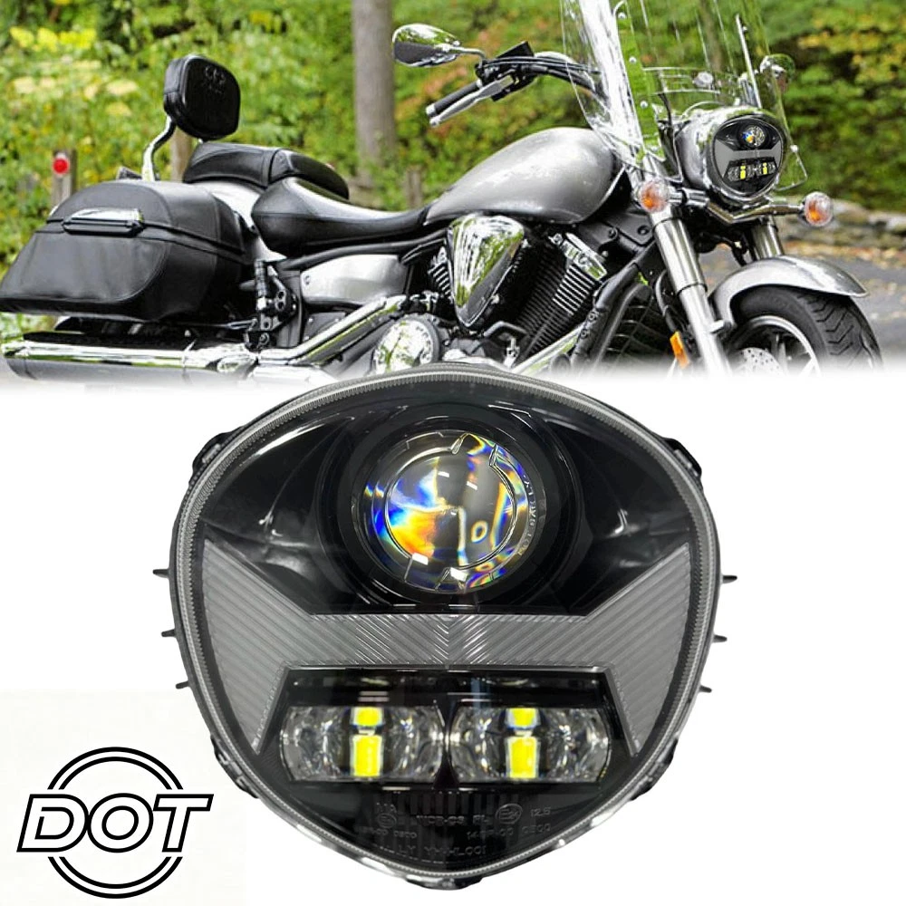 Faro LED De 7 Pulgadas Con Luz Alta/baja Para Yamaha V-Star XVS 650 Y 1100 Classic
