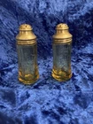Amber DEPRESSION Glass Salt And Pepper Shakers Madrid Pattern Vintage