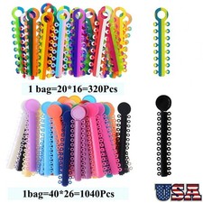 Dental Orthodontic Ligature Ties Elastic Rubber Bands Single/Double Colors USA
