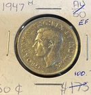 1947 Maple Leaf Canada Fifty Cents Silver Coin