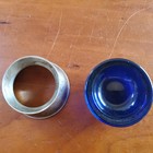 Antique STERLING Reed & Barton Salt Cellar Cobalt Blue Glass Liner — photo 6