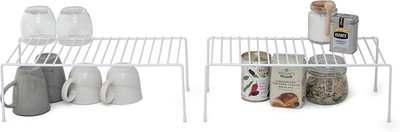 - Küchenschrank Organizer - Aufbewahrungsregal - Weiß (2er Pack)