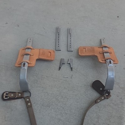 Buckingham 3922-R Climbing Spikes/Gaffs Pair w/ Leather Pads & Straps