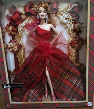 2024 Holiday Barbie Doll Signature Christmas Red Hair (JBF67) Red Plaid Gown NIB