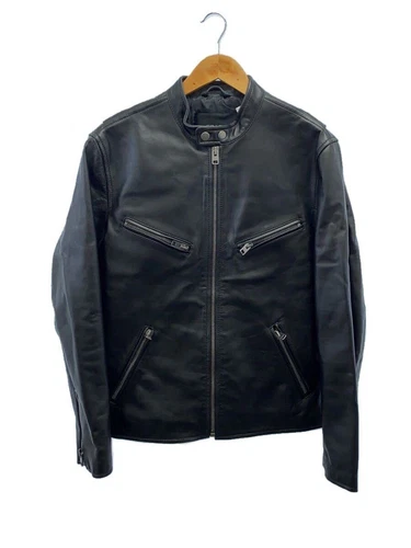 GIACCA COACH RIDERS SINGLE RIDER L PELLE DI MUCCA NERA CN944 usata