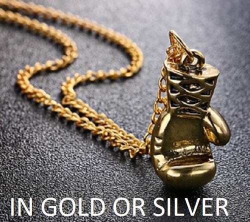 Mens Boxing Glove Pendant Necklace 