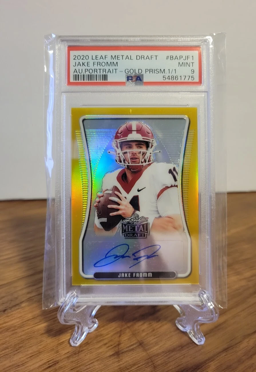Jake Fromm Leaf Metal Draft Autograph Portrait #BAPJF1 Gold Prismatic 1/1
